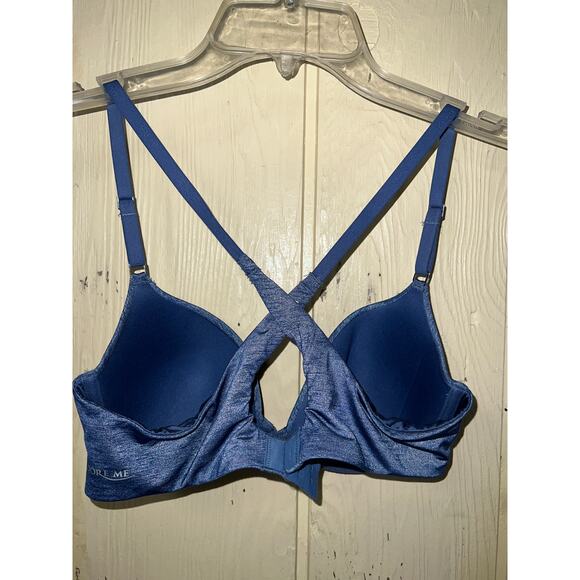 Adore Me Bra 34C Wirefree No Wire Wireless Comfort Strappy Pull Over Blue - Picture 3 of 6